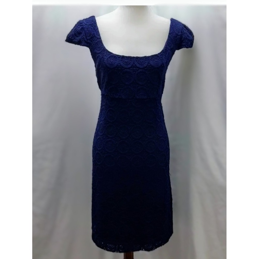 Lilly Pulitzer Laurent Navy Zanzibar Lace Empire Waist Dress 003550 Size 00 - Picture 5 of 11